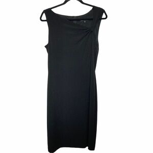 David Meister Black Sleeveless Jersey Sheath Dress
